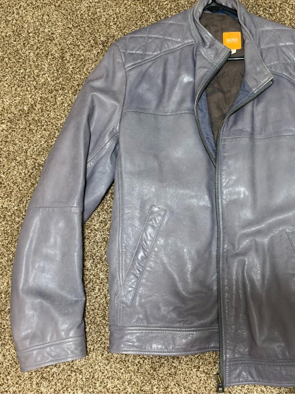 Men’s Jacket Leather Boss Orange Size 44R